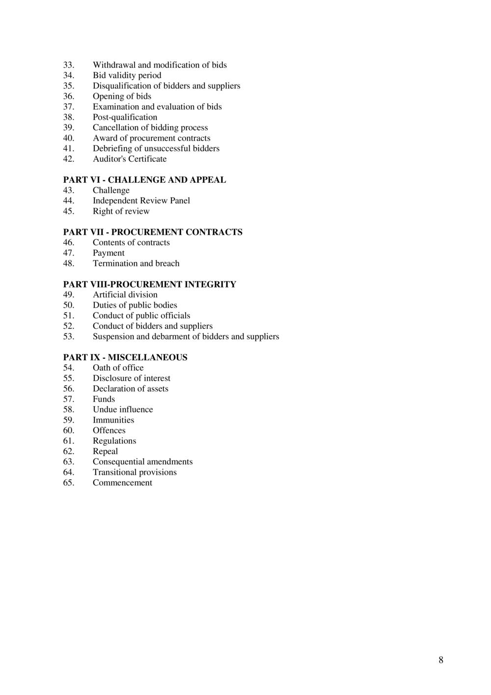 Public Procurement Act 2006-Amended as per Government Gazette No. 100 of 3 November 2018