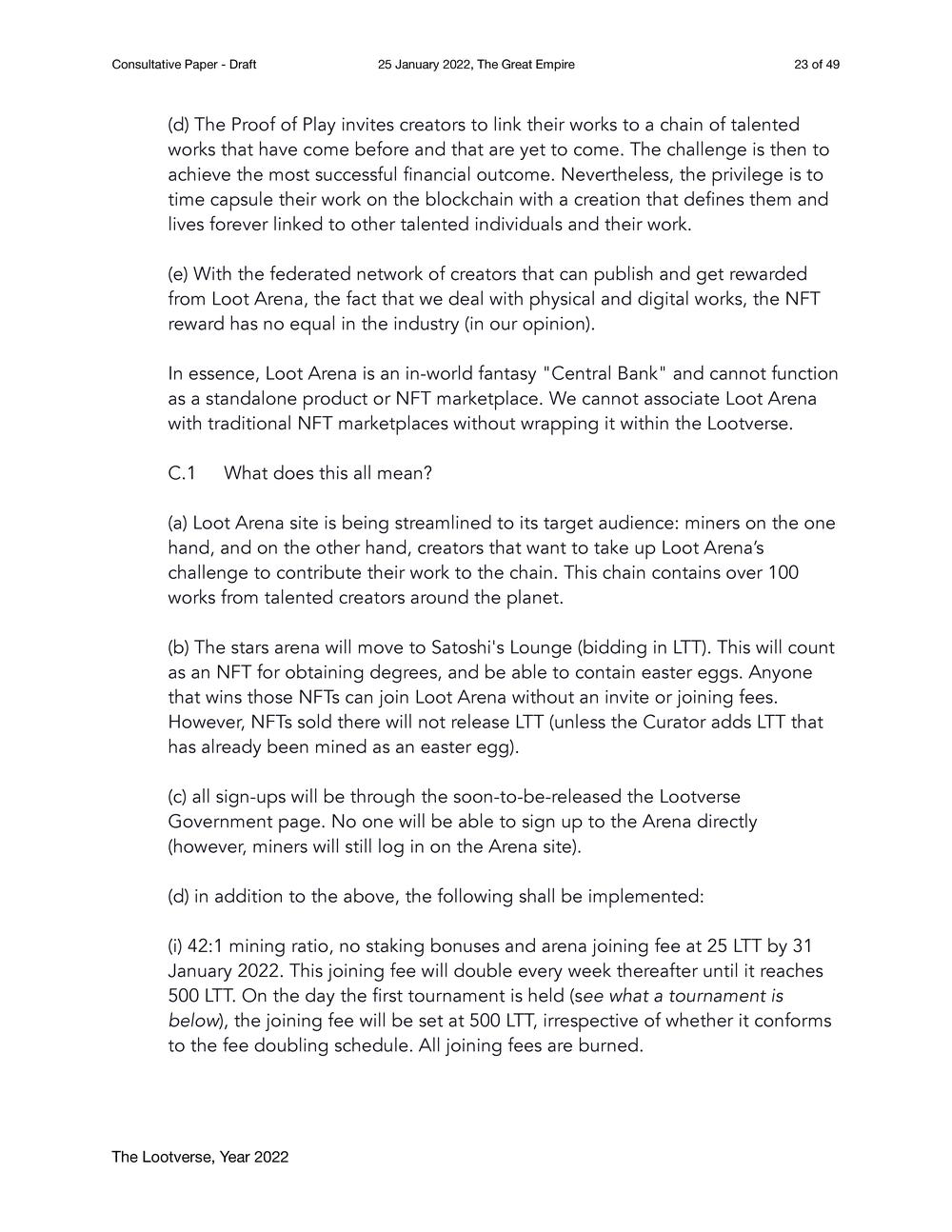 The Lootverse - Consultative Paper 2022