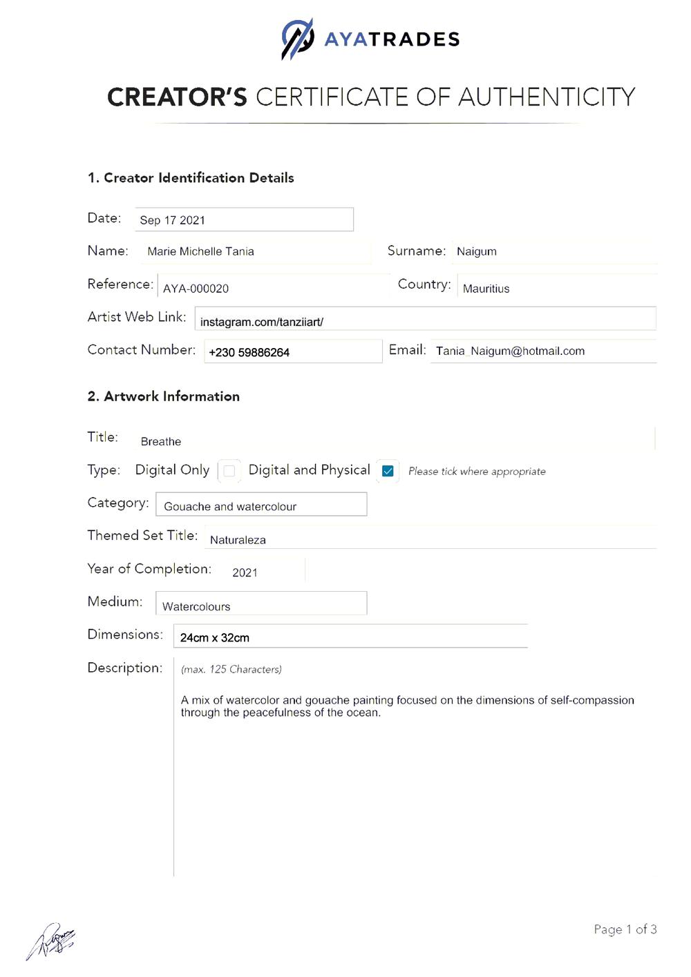 Certificate of Authenticity and Consignment - Breath.pdf