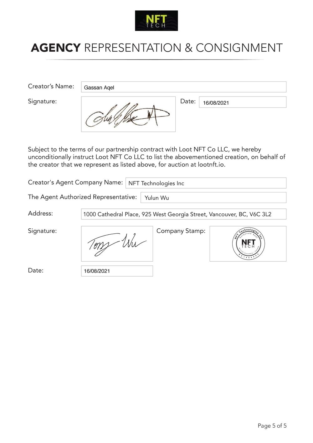 Certificate of Authenticity and Consignment Data Velocity