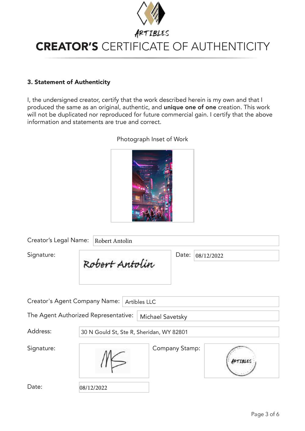 Certificate of Authenticity and Consignment - Eleven Ninety.pdf