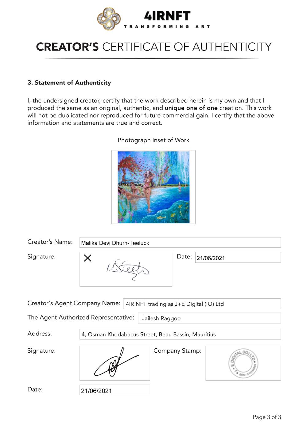 Certificate of Authenticity and Consignment Freedom