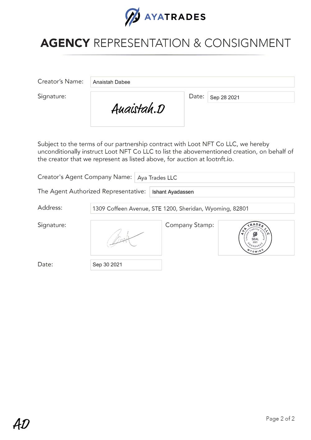 Certificate of Authenticity and Consignment - Mushroom Hunting