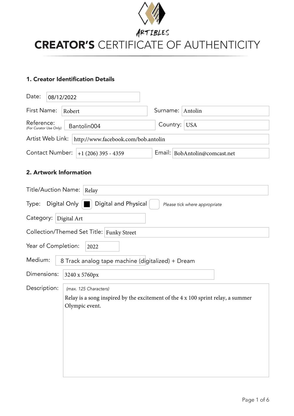 Certificate of Authenticity and Consignment - Relay.pdf