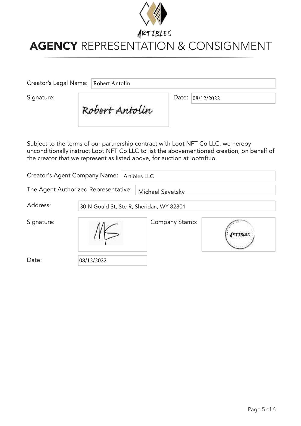 Certificate of Authenticity and Consignment - Relay.pdf