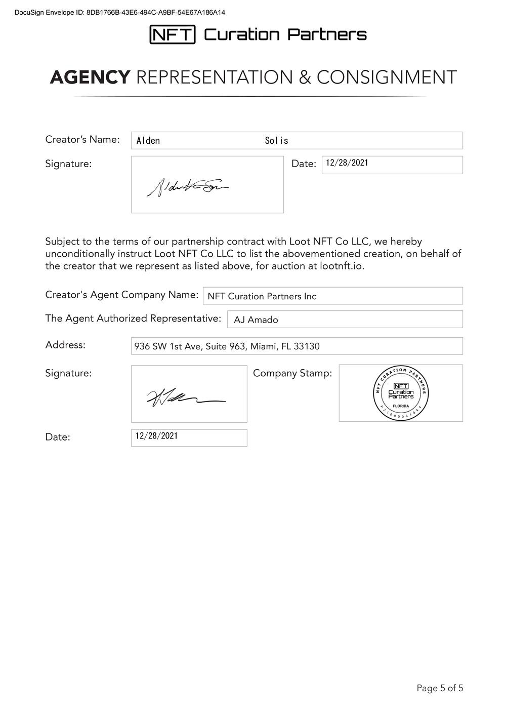 Certificate of Authenticity and Consignment - The Supple Cacti