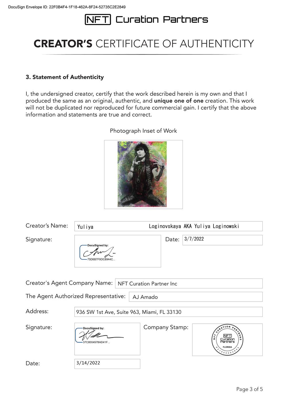 Certificate of Authenticity and Consignment - Tylers Attic