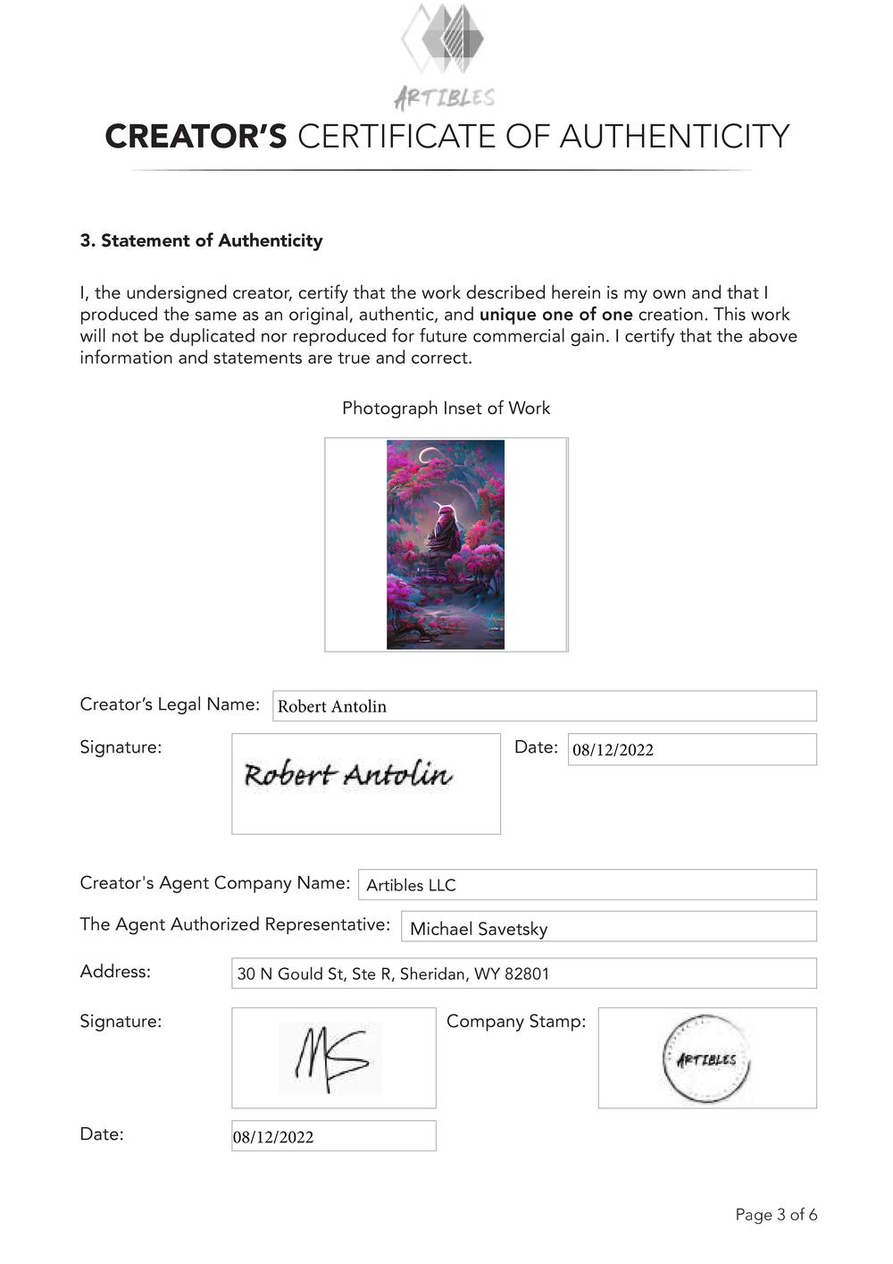 Certificate of Authenticity and Consignment - Wisdom.pdf