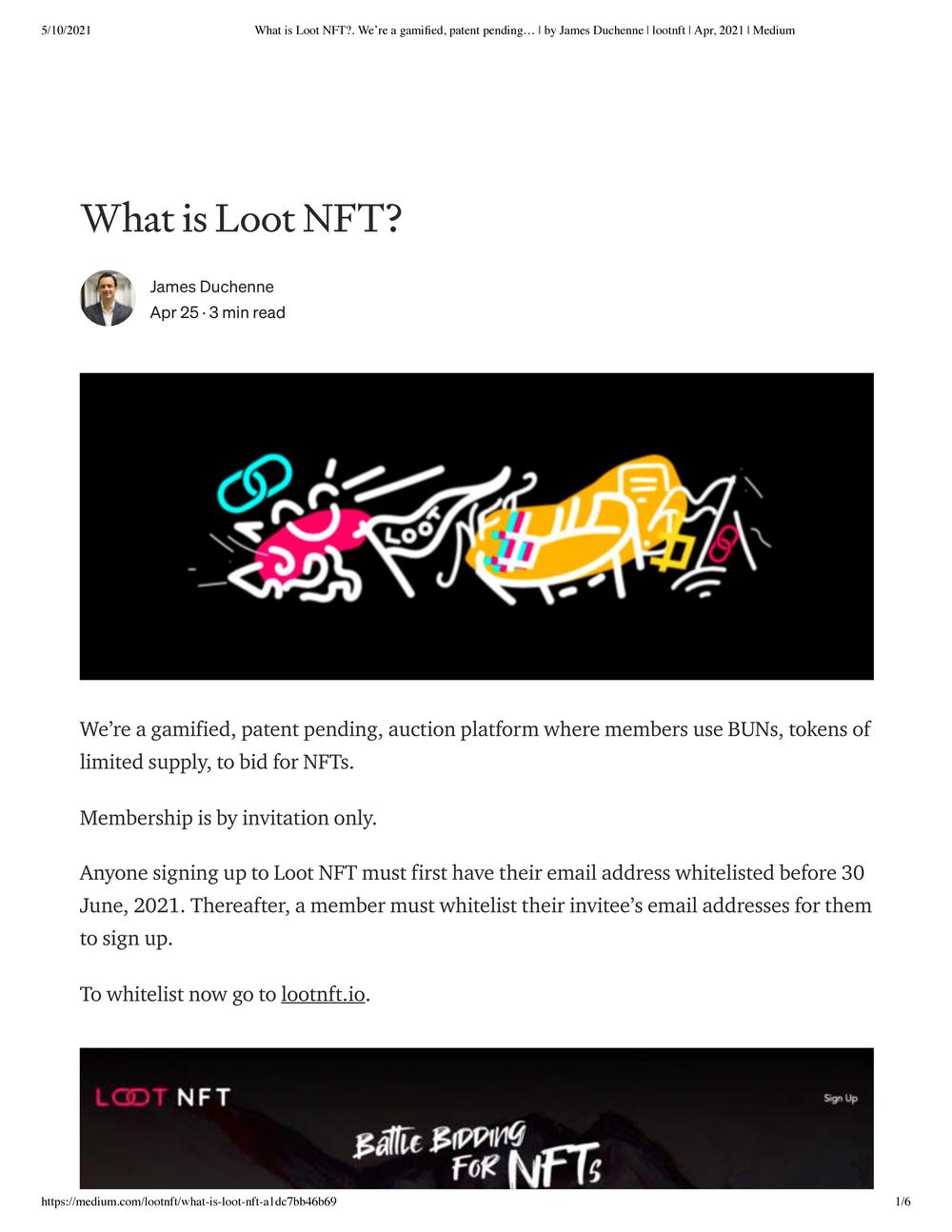 Loot NFT Pre-12 May Articles