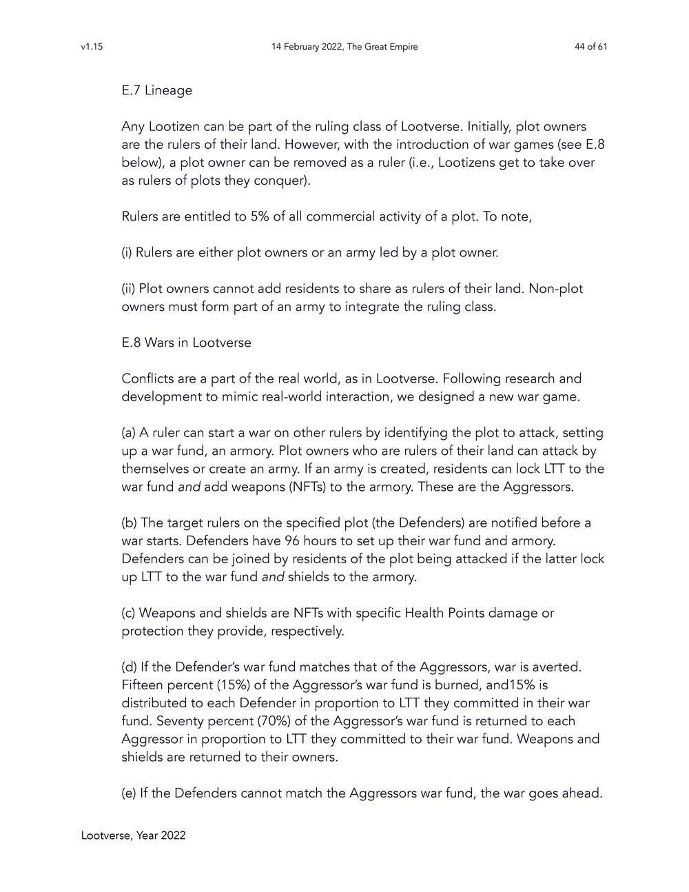 The Lootverse - Consultative Paper 2022