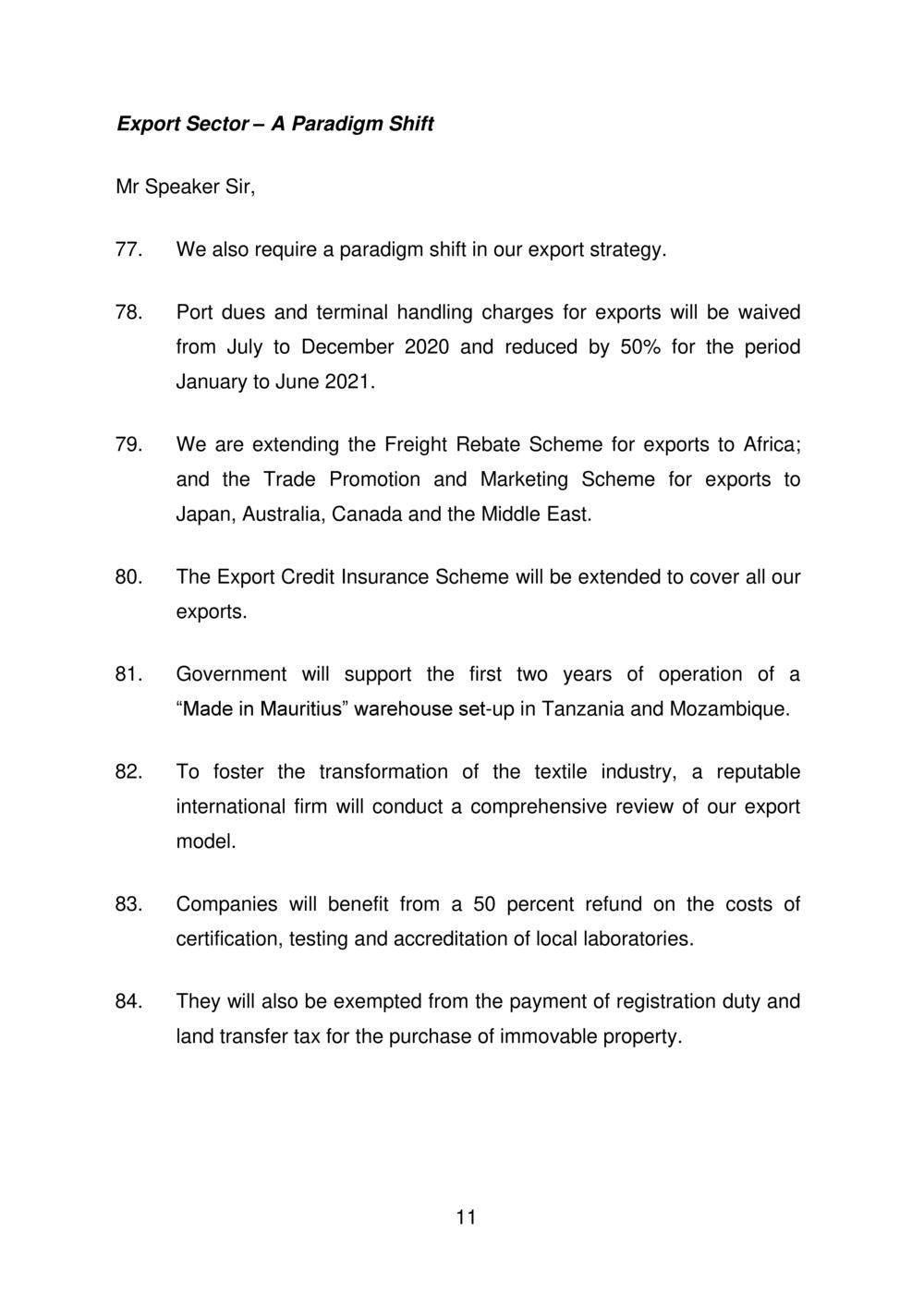 Budget Speech Mauritius 2020-2021