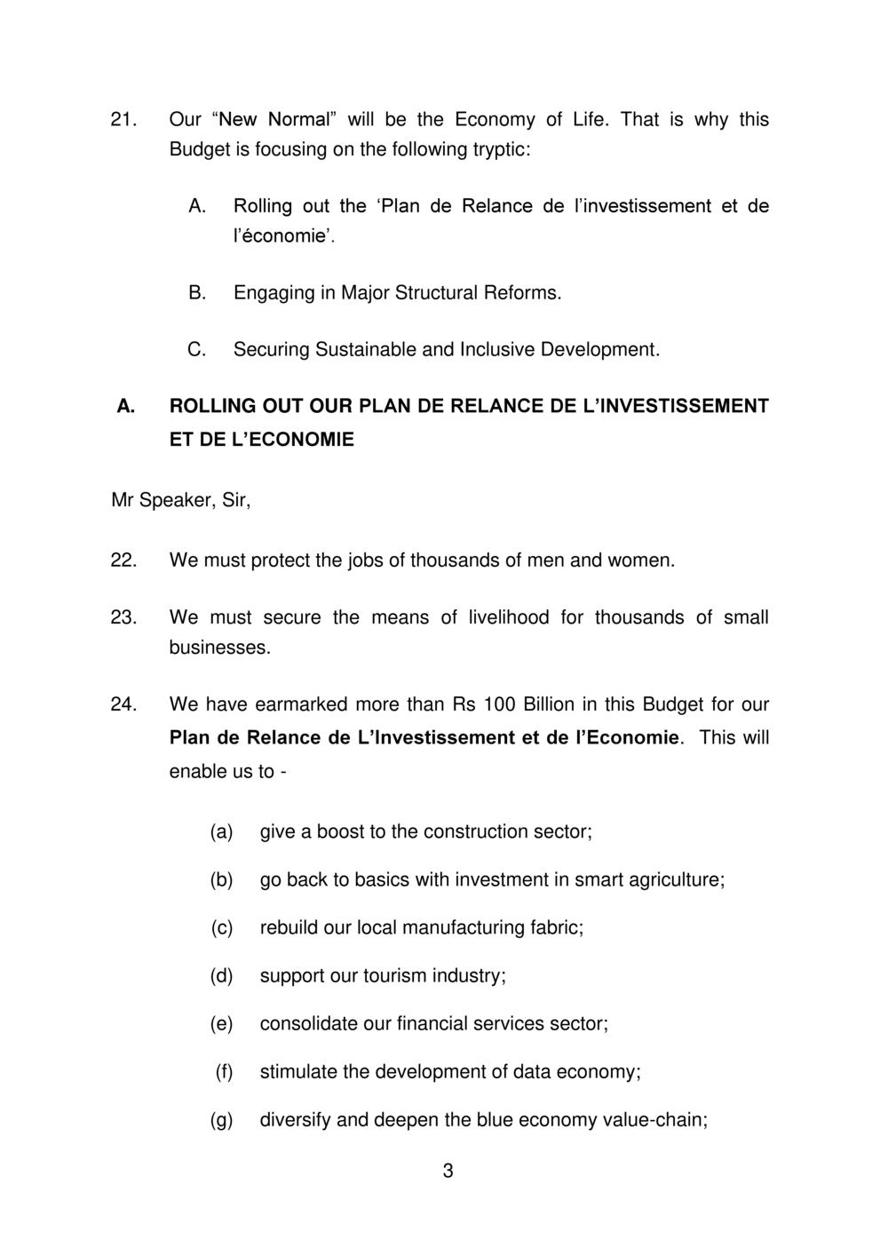 Budget Speech Mauritius 2020-2021