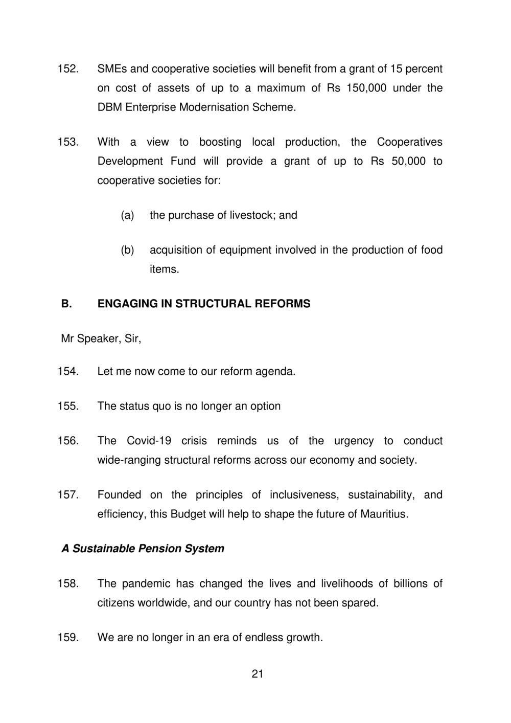 Budget Speech Mauritius 2020-2021