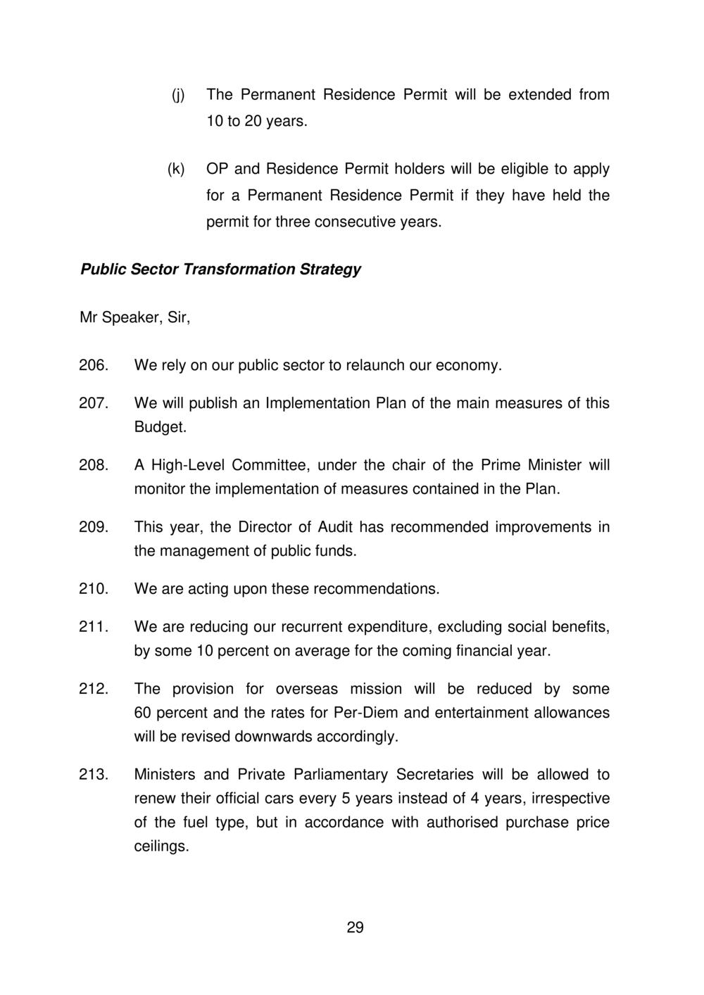 Budget Speech Mauritius 2020-2021