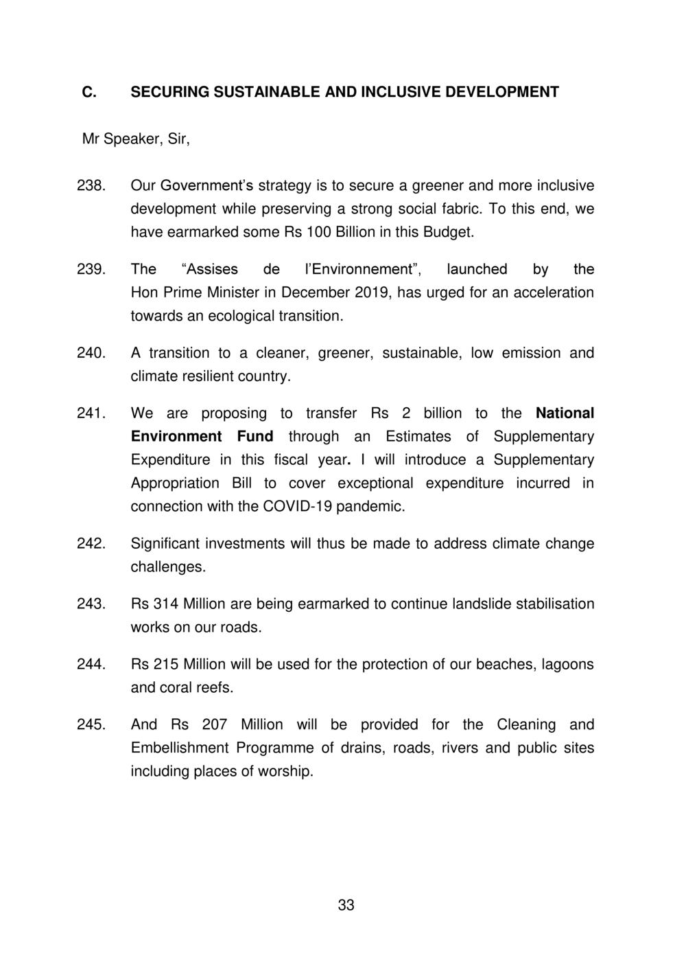 Budget Speech Mauritius 2020-2021