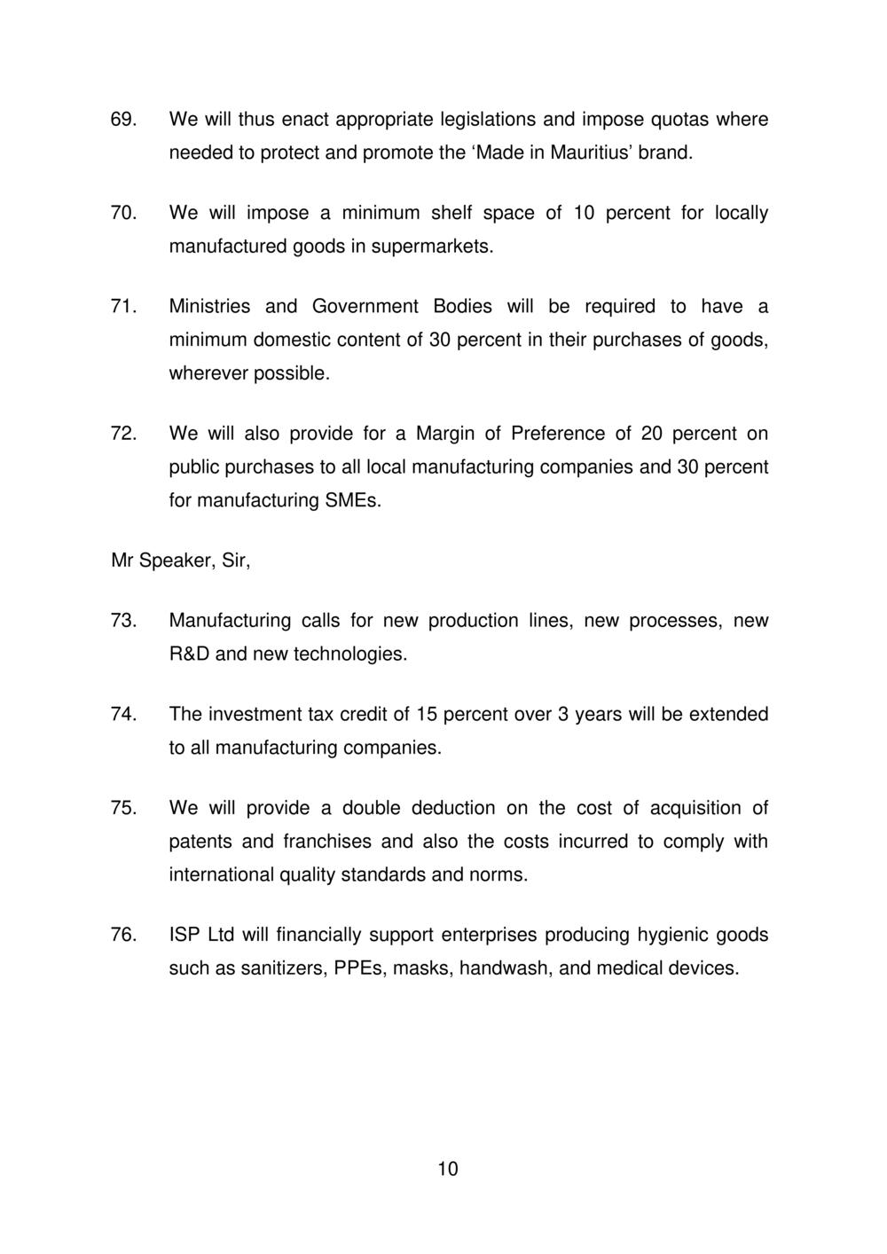 Budget Speech Mauritius 2020-2021